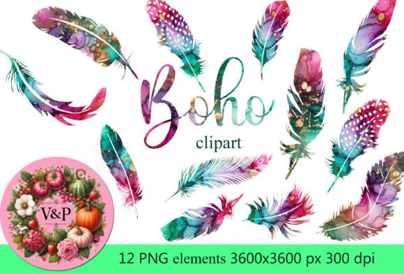 Clipart Feathers Alcohol Ink Technique