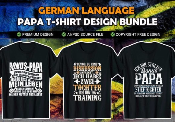German DAD, PAPA T Shirt Design