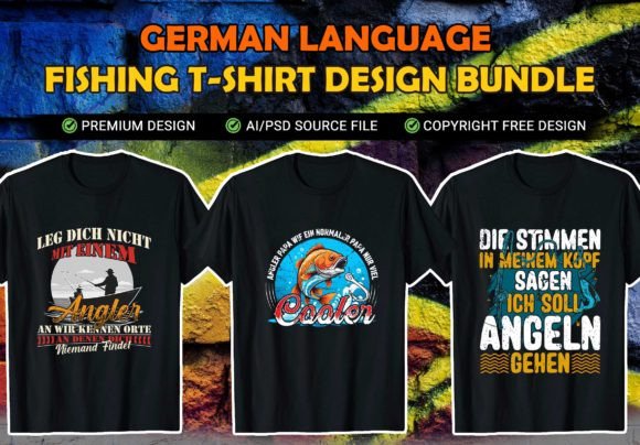 German Fishing Vector T Shirt Design