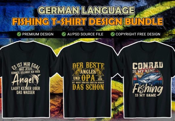 German Fishing Vector Typography Design