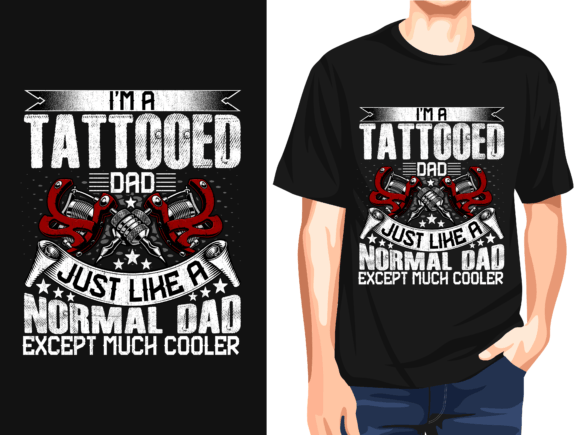 I m a Tattooed Normal Dad Cooler Vector