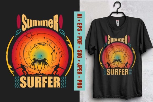 Summer Surfer T-Shirt Design